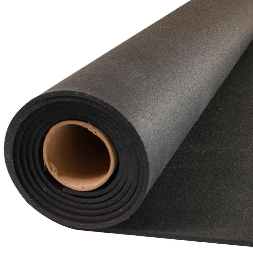 Greatmats GMats Black 48 in. W x 120 in. L Rolled Rubber Gym Exercise Flooring Roll (40 sq. ft.) RR410BLK