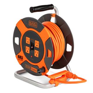 BLACK+DECKER 75 ft. 4 Outlets Retractable Extension Cord with 14 AWG SJTW Cable Outdoor Power Cord Reel BDXPA0063