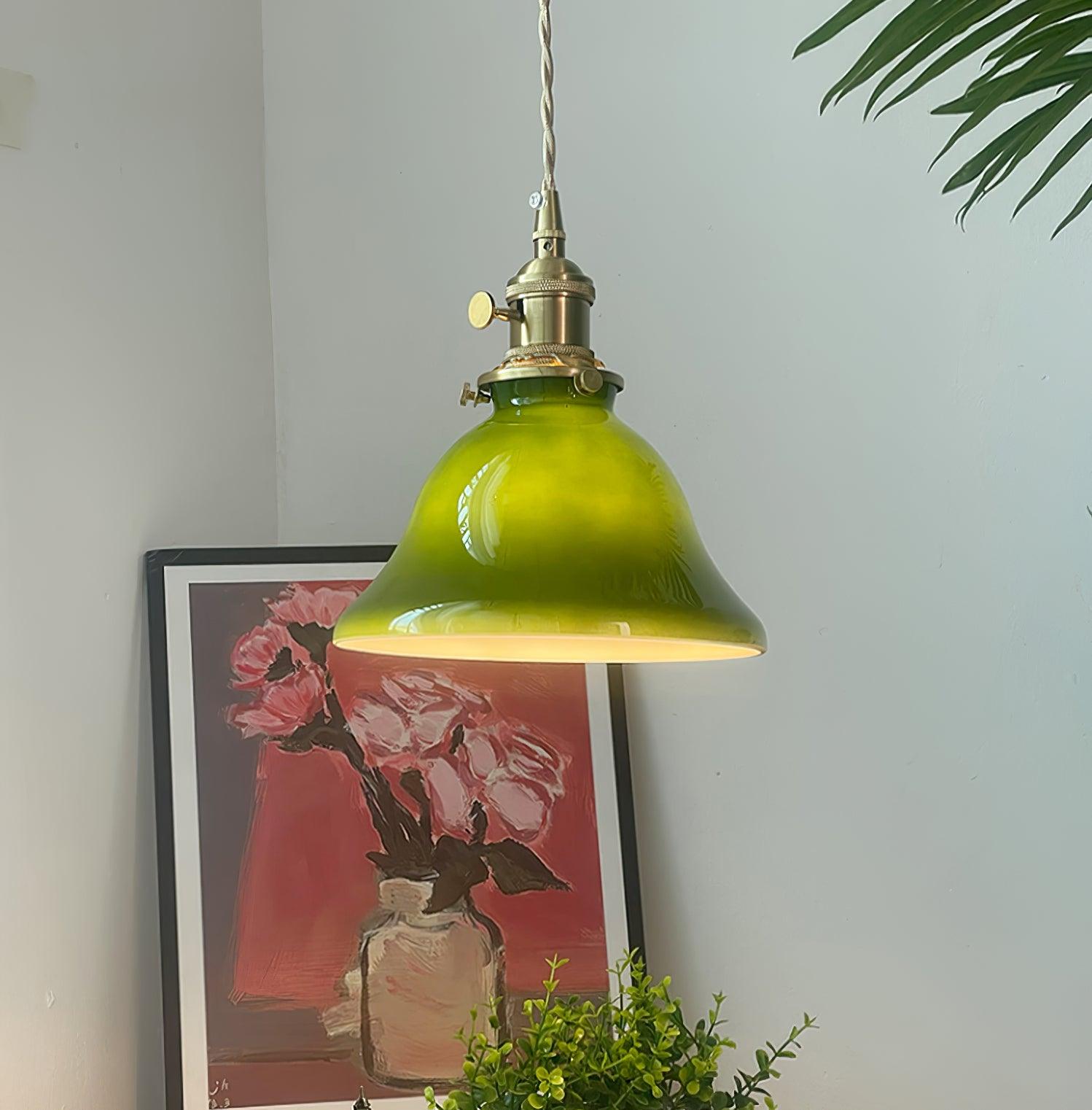 Green Bell Pendant Light