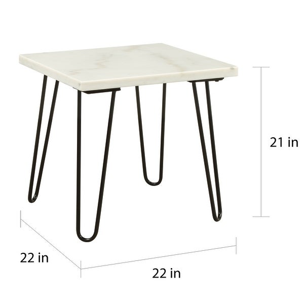 ACME Telestis End Table in Marble and Black