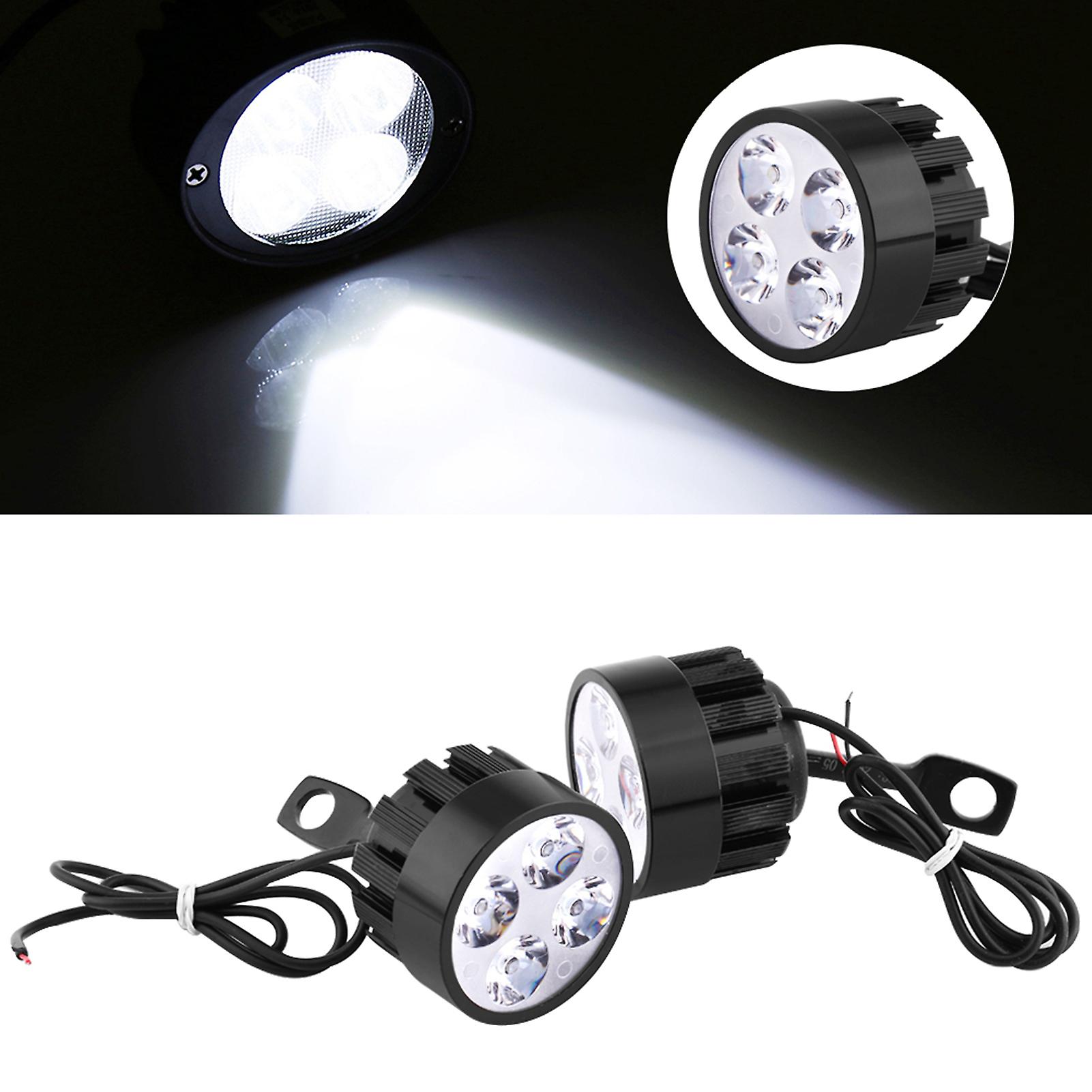 1 Pair Universal Motorcycle Headlight Led Driving Fog Spot Head Light Spotlight Lamp