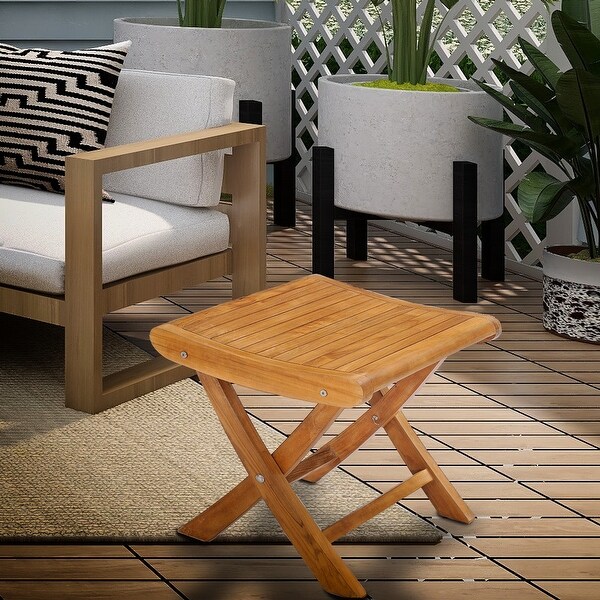 Chic Teak Italy Teak Wood Outdoor Footstool / Side Table，made from AGrade Teak Wood