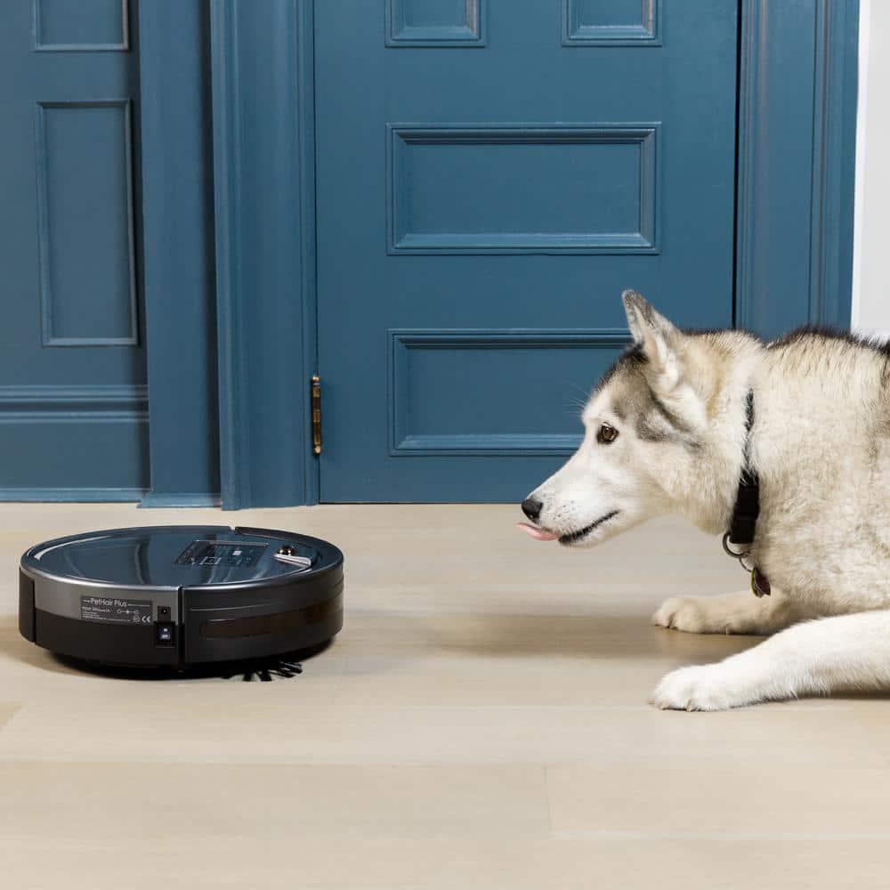 bObsweep PetHair Plus Robotic Vacuum Cleaner and Mop with Docking Station MultiSurface Cleaning in Charcoal