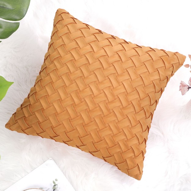 X 18 quot Polyester Stylish Basket Weave Pattern Decorative Pillow Cover Piccocasa