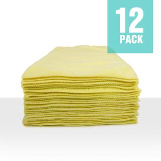 Zwipes Microfiber Cleaning Cloths 16in. x 16in. Yellow (12-Pack) H1-728