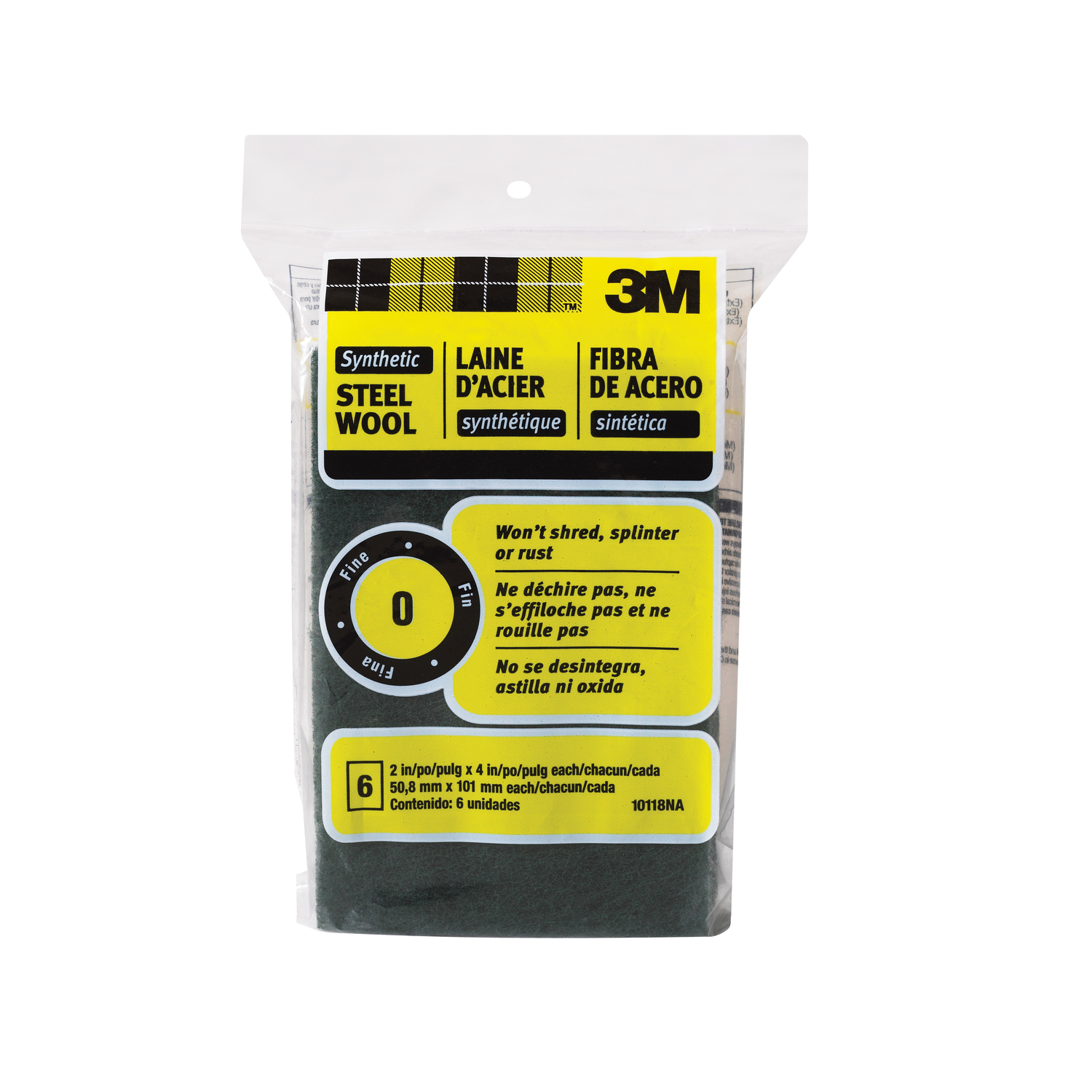 3M 0 Grade Fine Steel Wool Pad 6 pk