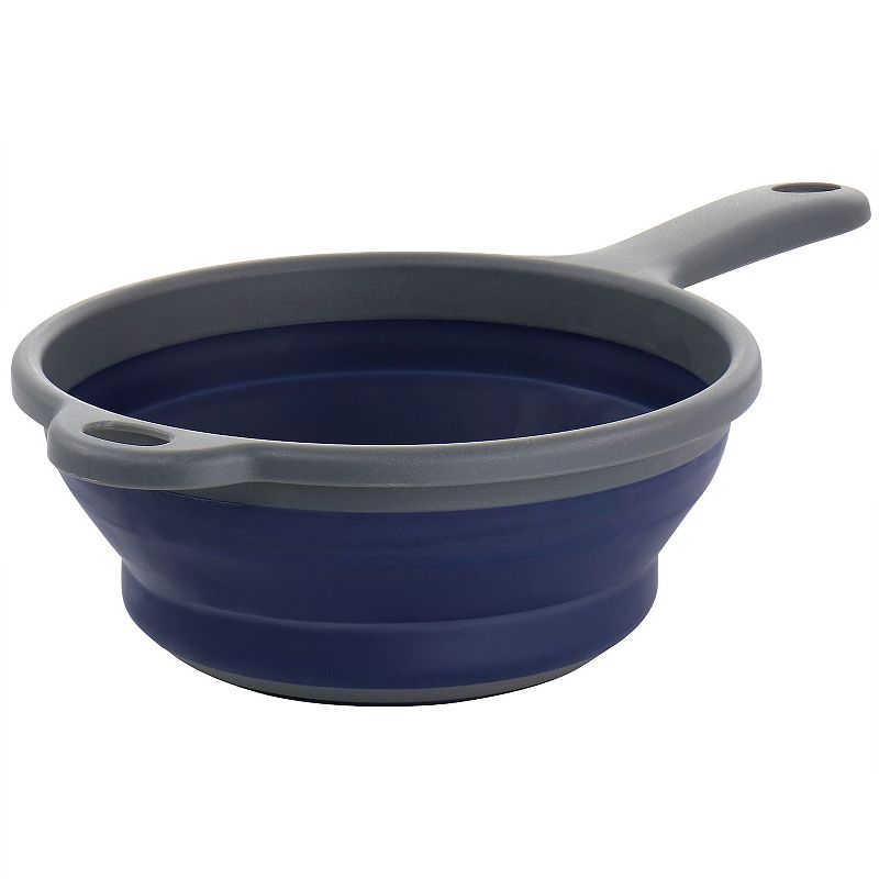 Oster Cocina Bluemarine Collapsible Polypropylene Colander with Handle in Navy