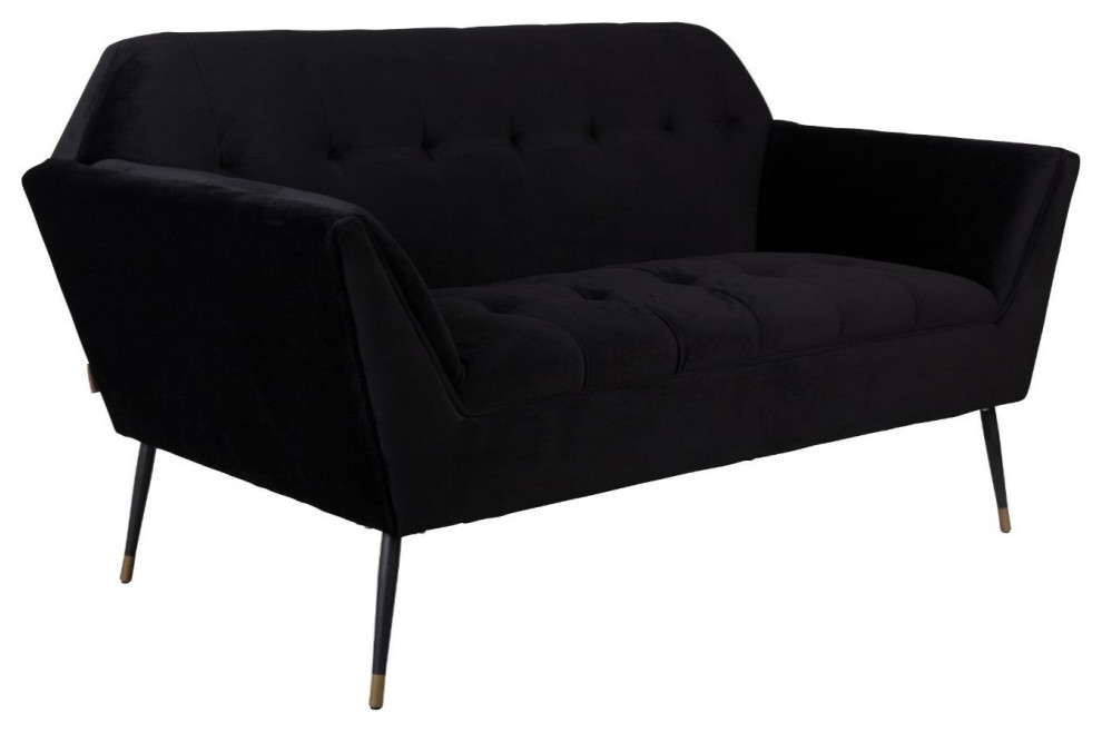 Black Velvet 2 Seater Sofa  Dutchbone Kate   Midcentury   Sofas   by Luxury Furnitures  Houzz