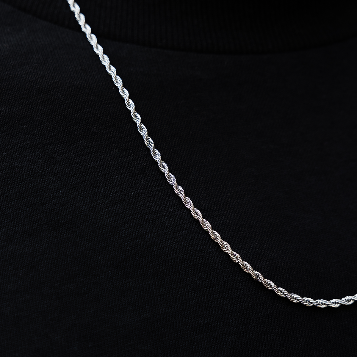 Rope Chain in White Gold - 2mm