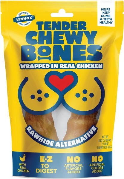 Lennox Tender Bones Chicken Wrapped Dog Treats， 2 count