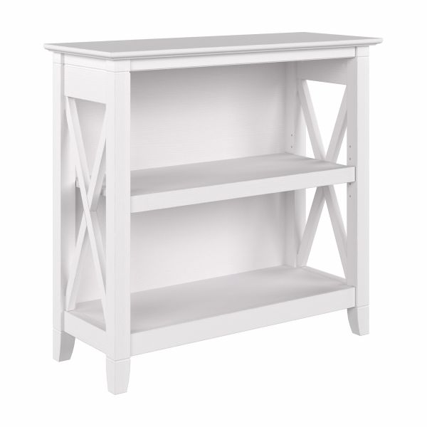 Bush Furniture Key West Small 2 Shelf Bookcase in Pure White Oak