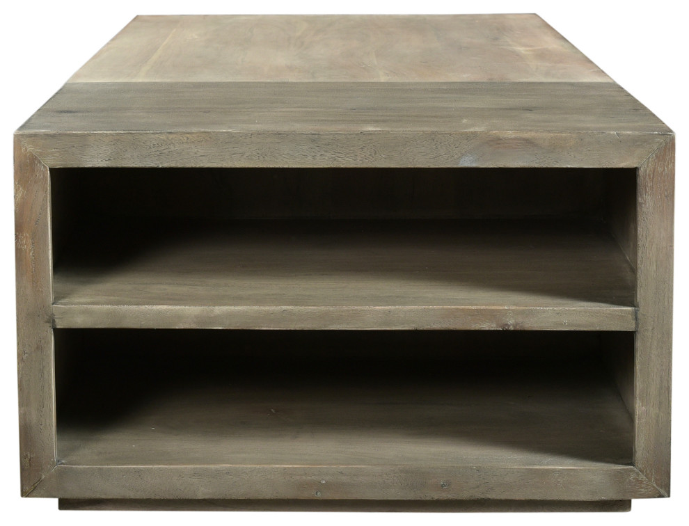 54 Inch Coffee Table Grey Contemporary Moe  x27s Home   Farmhouse   Coffee Tables   by Sideboards and Things  Houzz