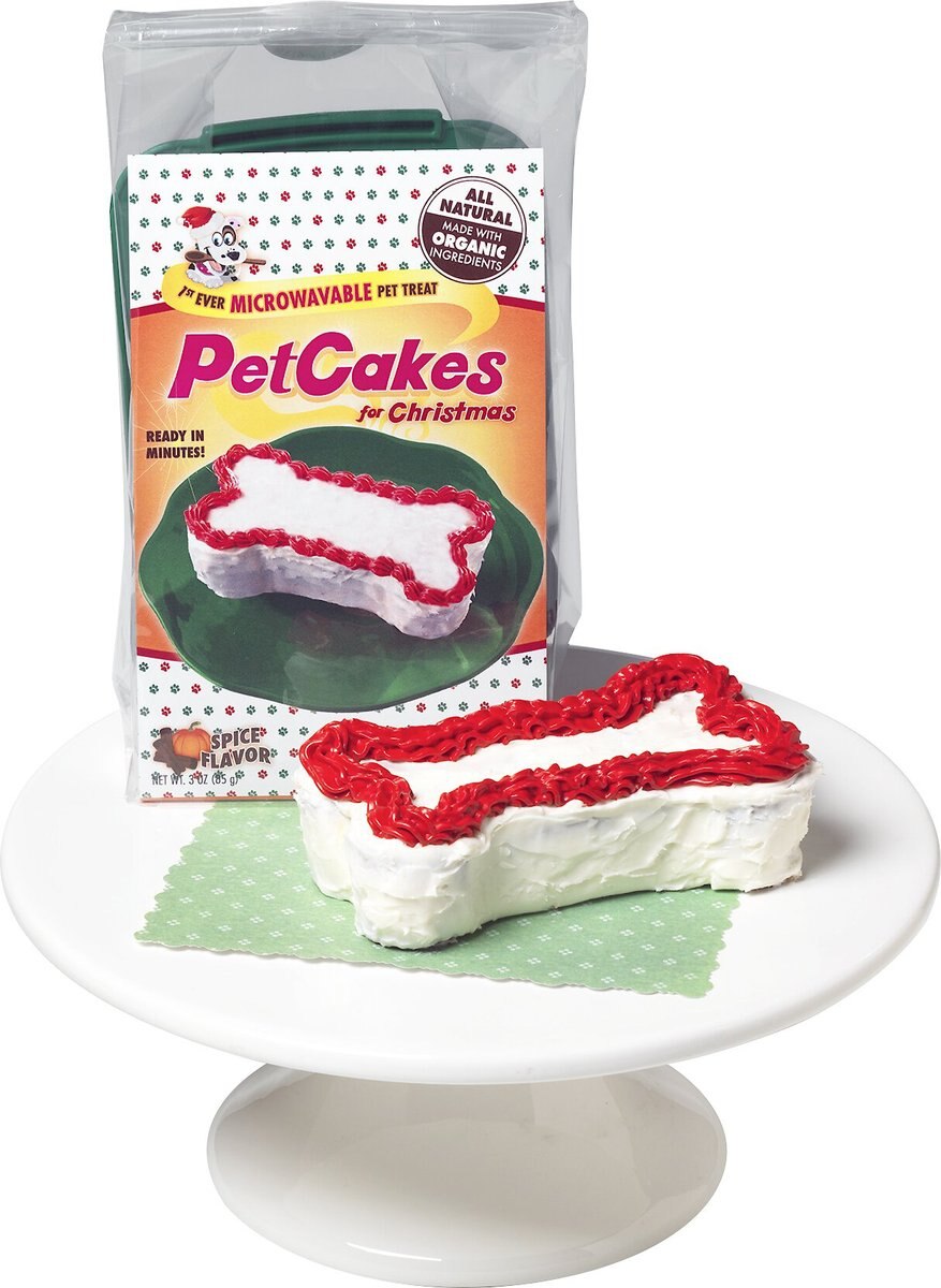 PetCakes Spice Flavor Microwavable Holiday Cake Mix Kit With Bone Shaped Pan Dog Treat