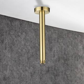 RAINLEX 8 in. 200 mm Round Ceiling Mount Shower Arm and Flange in Brushed Gold L4LSJ-200