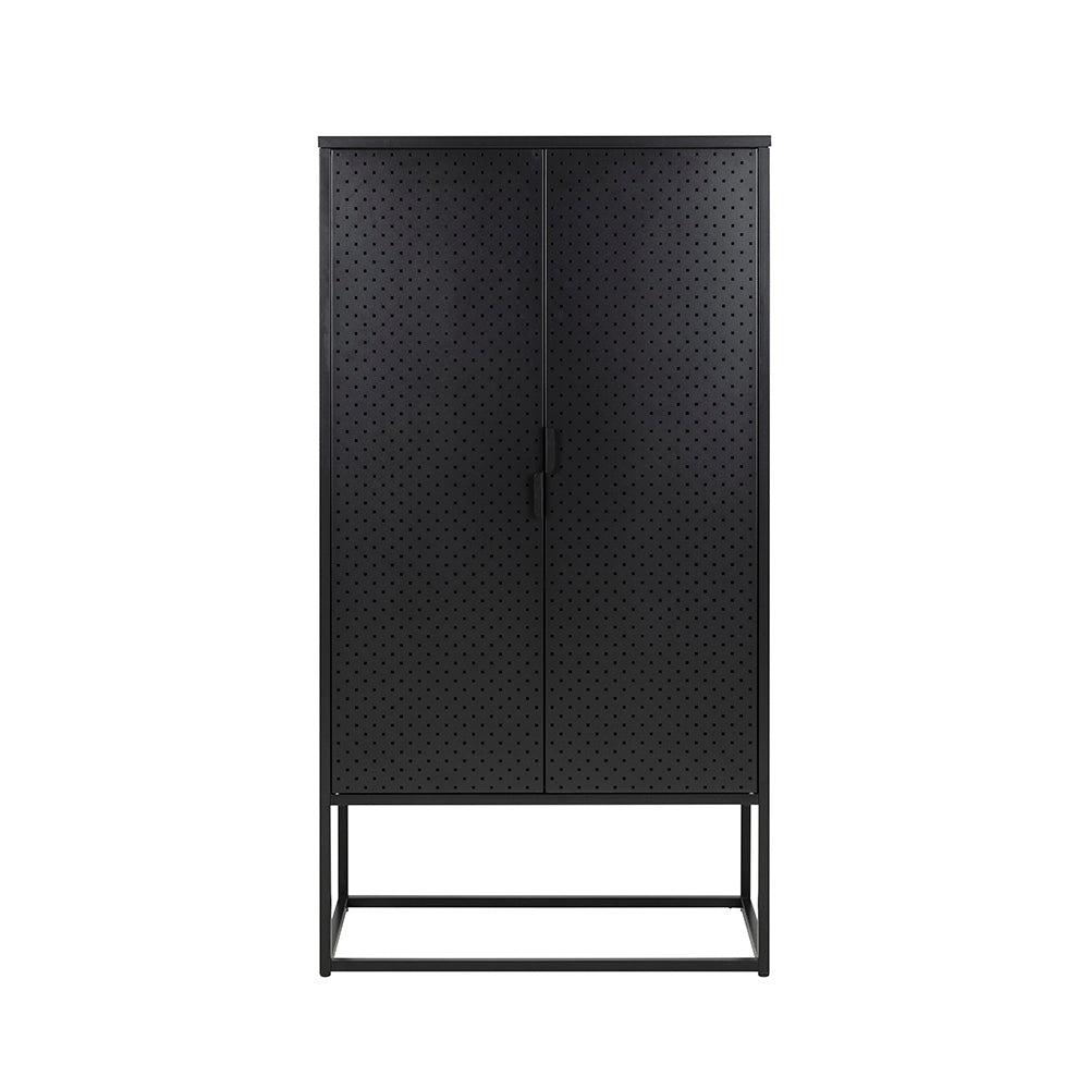 NEWTON Tall Sideboard Cabinet Unit 80cm - Black