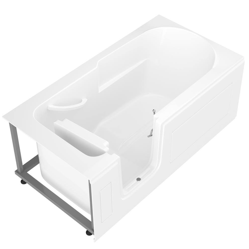 Universal Tubs HD Series 60 in. Left Drain Step-In Walk-In Soaking Bath Tub with Low Entry Threshold in White HDSI3060LWS