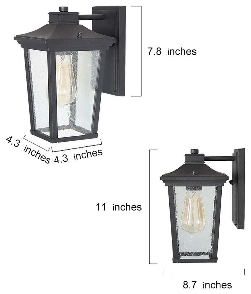 LNC 1 Light Farmhouse Black Outdoor Sconces Wall Lighting  Outdoor Lantern   Transitional   Outdoor Wall Lights And Sconces   by LNC  Houzz