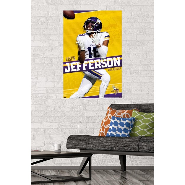 Trends International Nfl Minnesota Vikings Justin Jefferson 22 Unframed Wall Poster Prints