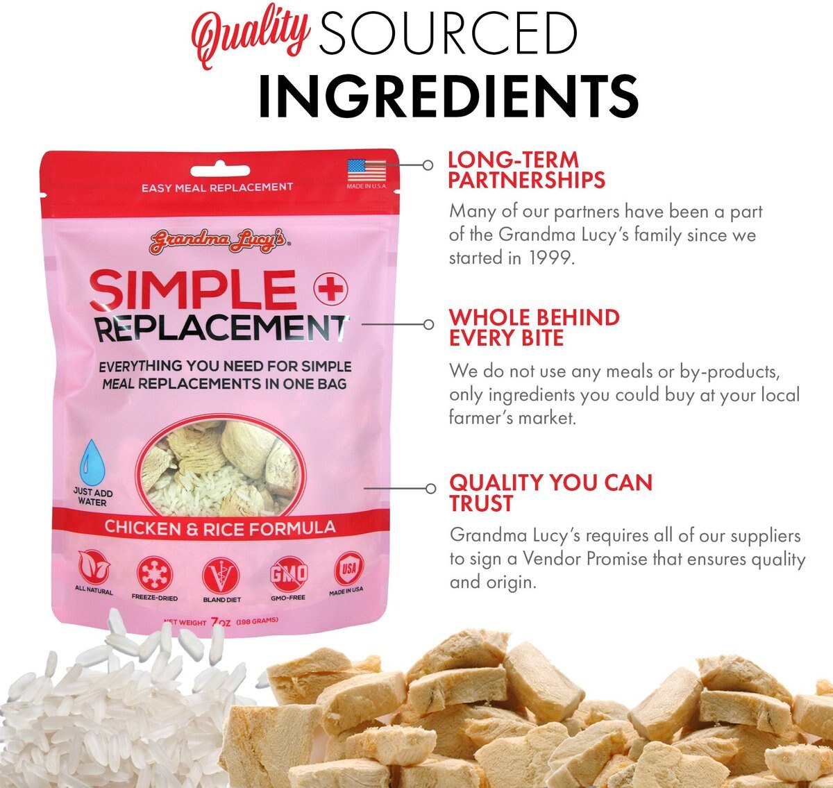 Grandma Lucy's Simple Replacement Anti-Diarrhea Freeze-Dried Dog and Cat Meal Replacement