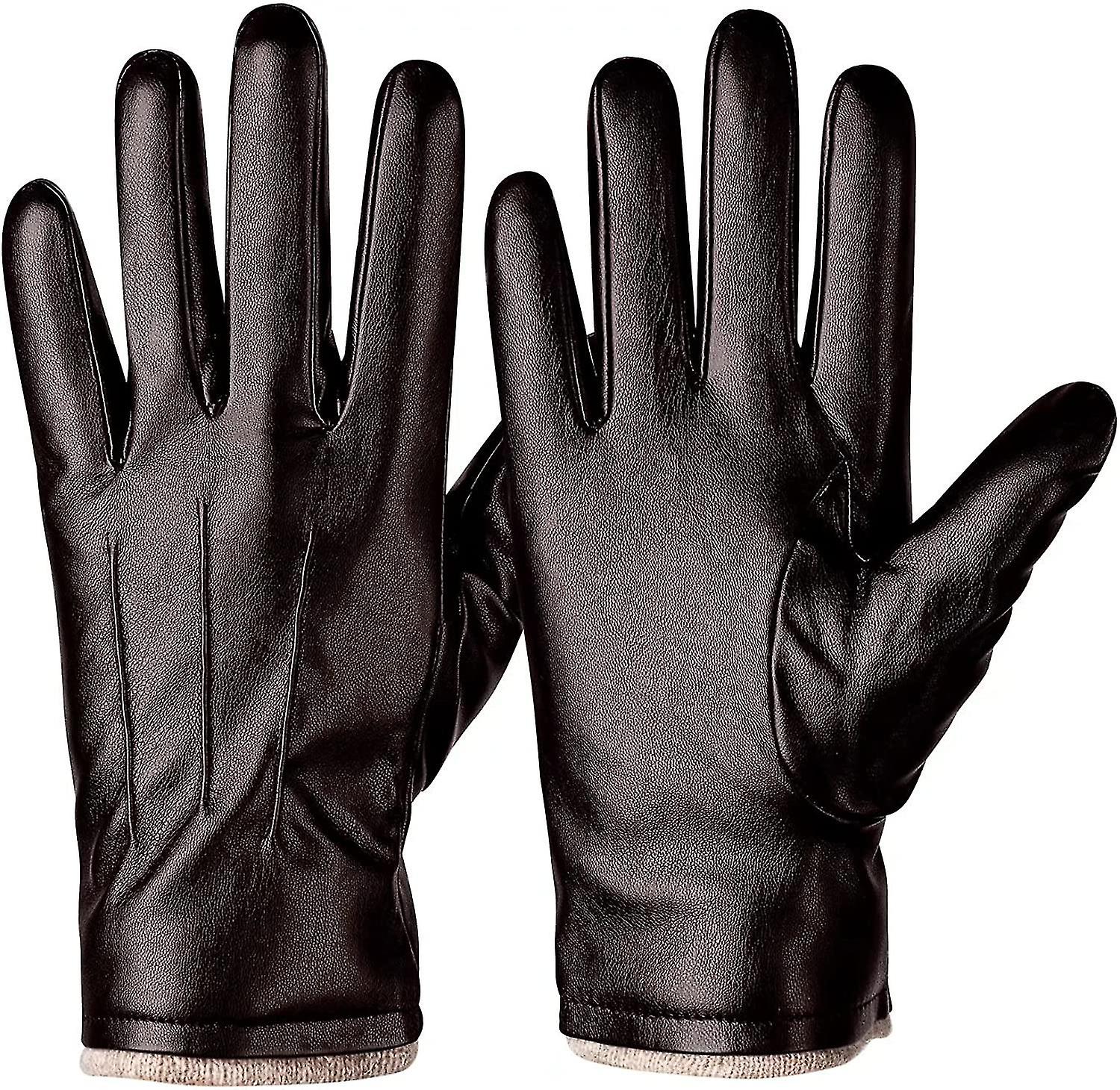 Winter Pu Leather Gloves For Men. Warm Thermal Touchscreen Texting Typing Dress