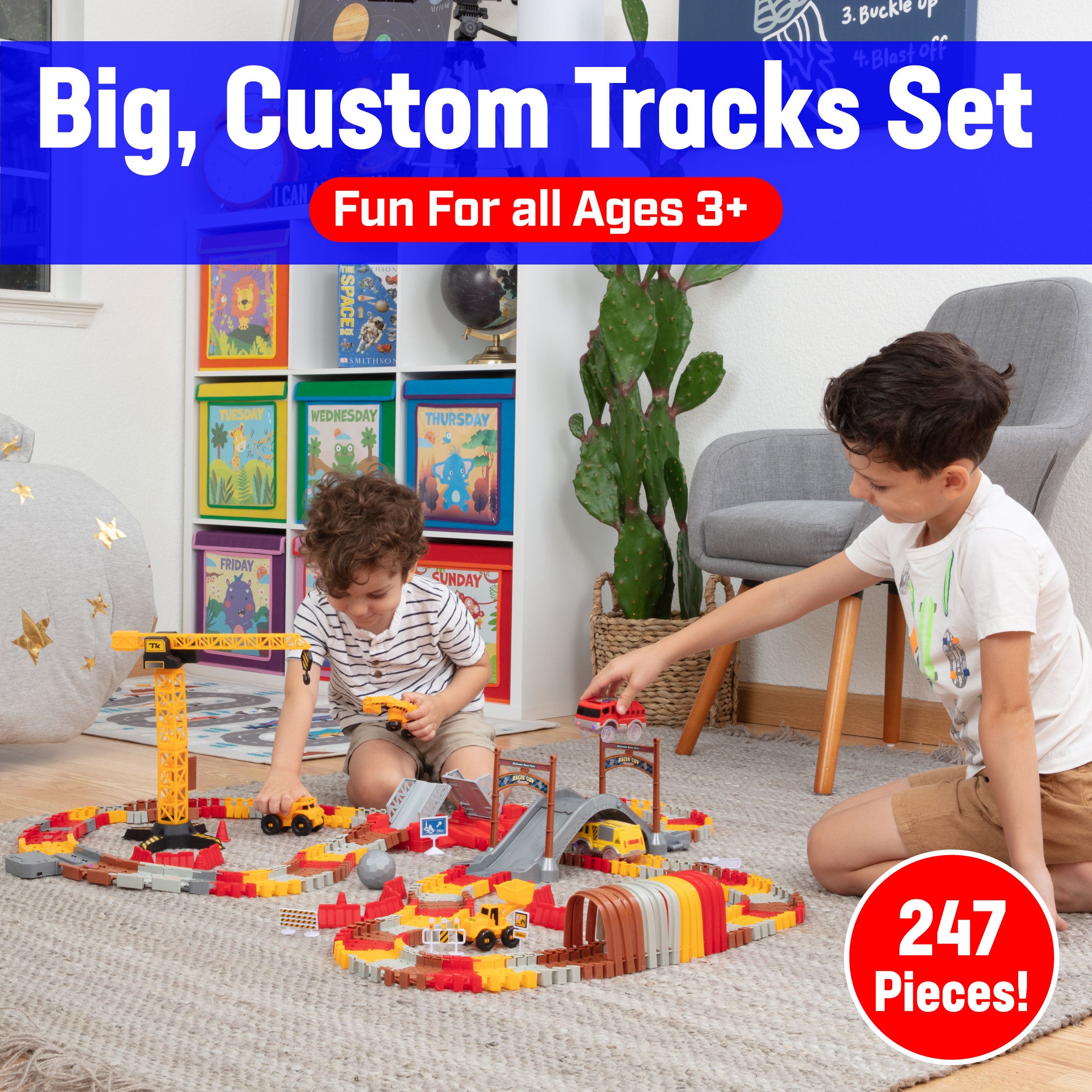 USA Toyz 247pk Construction Toys Track Set Compatible (Unisex)