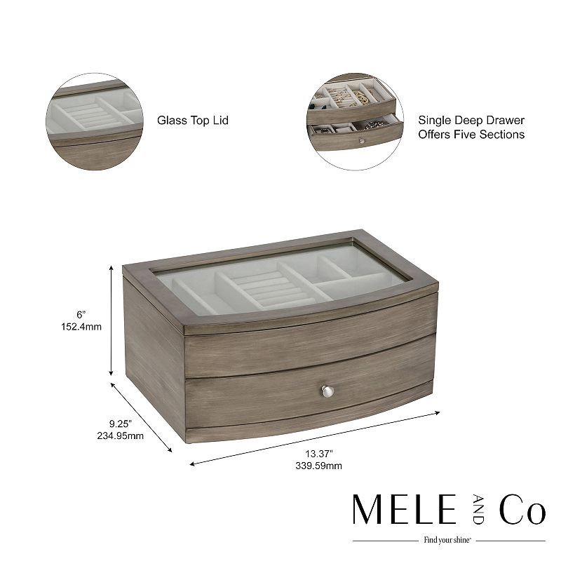 Mele and Co. Chelsea Jewelry Storage Case in Dove Gray