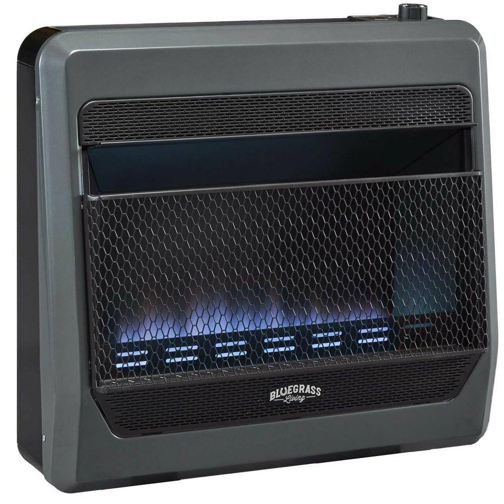 BLUEGRASS LIVING 30000 BTU Natural Gas Vent Free Blue Flame Gas Space Heater With Blower and Base Feet 200091