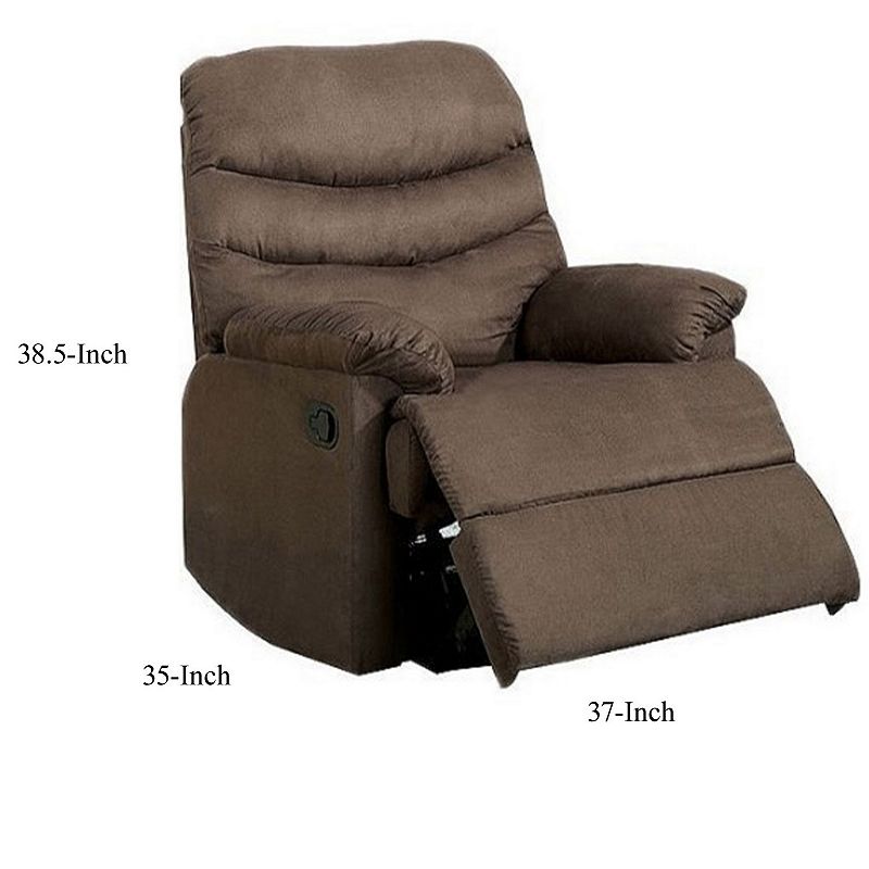 Plesant Valley Transitional Recliner Chair With Microfiber， Brown