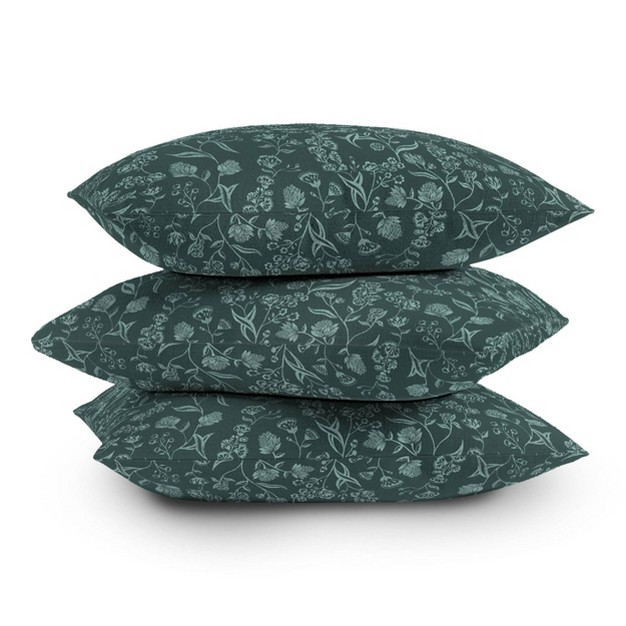 Schatzi Brown Ingrid Floral Square Throw Pillow Green Deny Designs