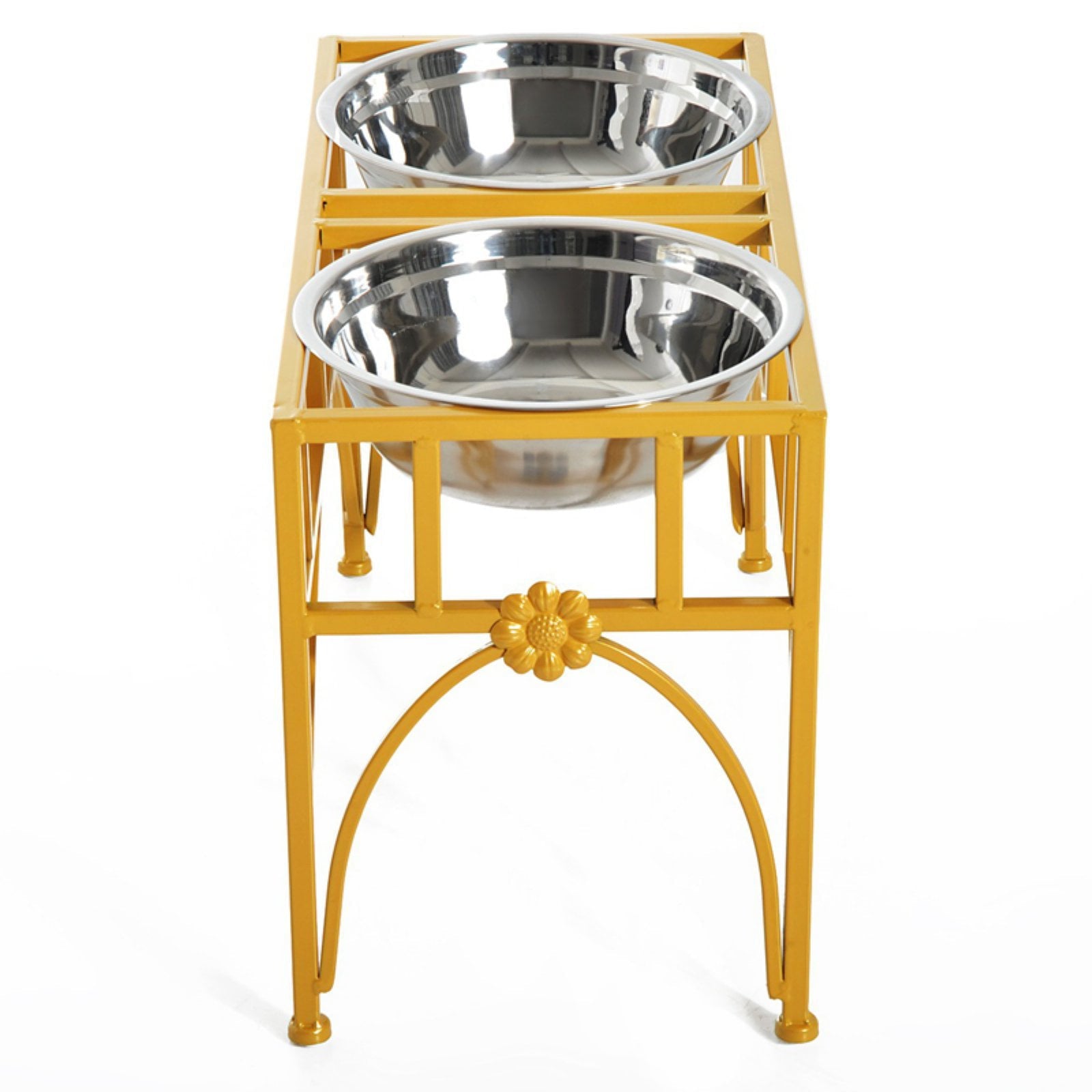 Pawhut Elevated Double Stainless Steel Bowl Dog and Cat Feeder