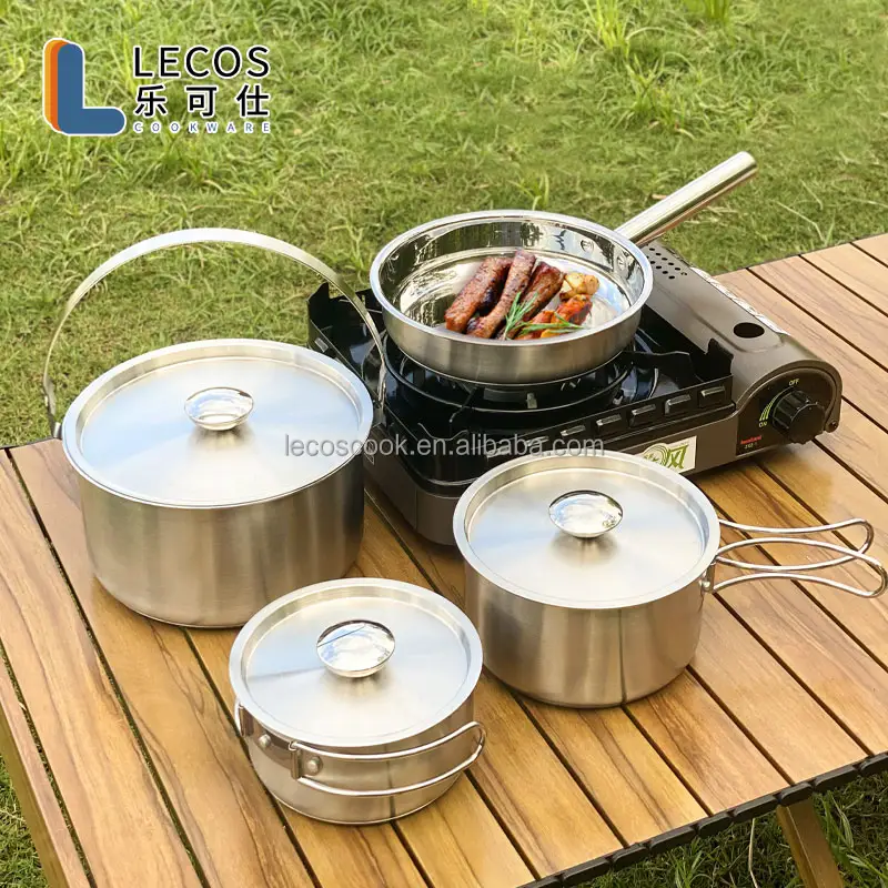 Stainless Steel 7Pcs European Home Cookware Set Cooking Pots And Pans with glass cover Multipiece cookingware set