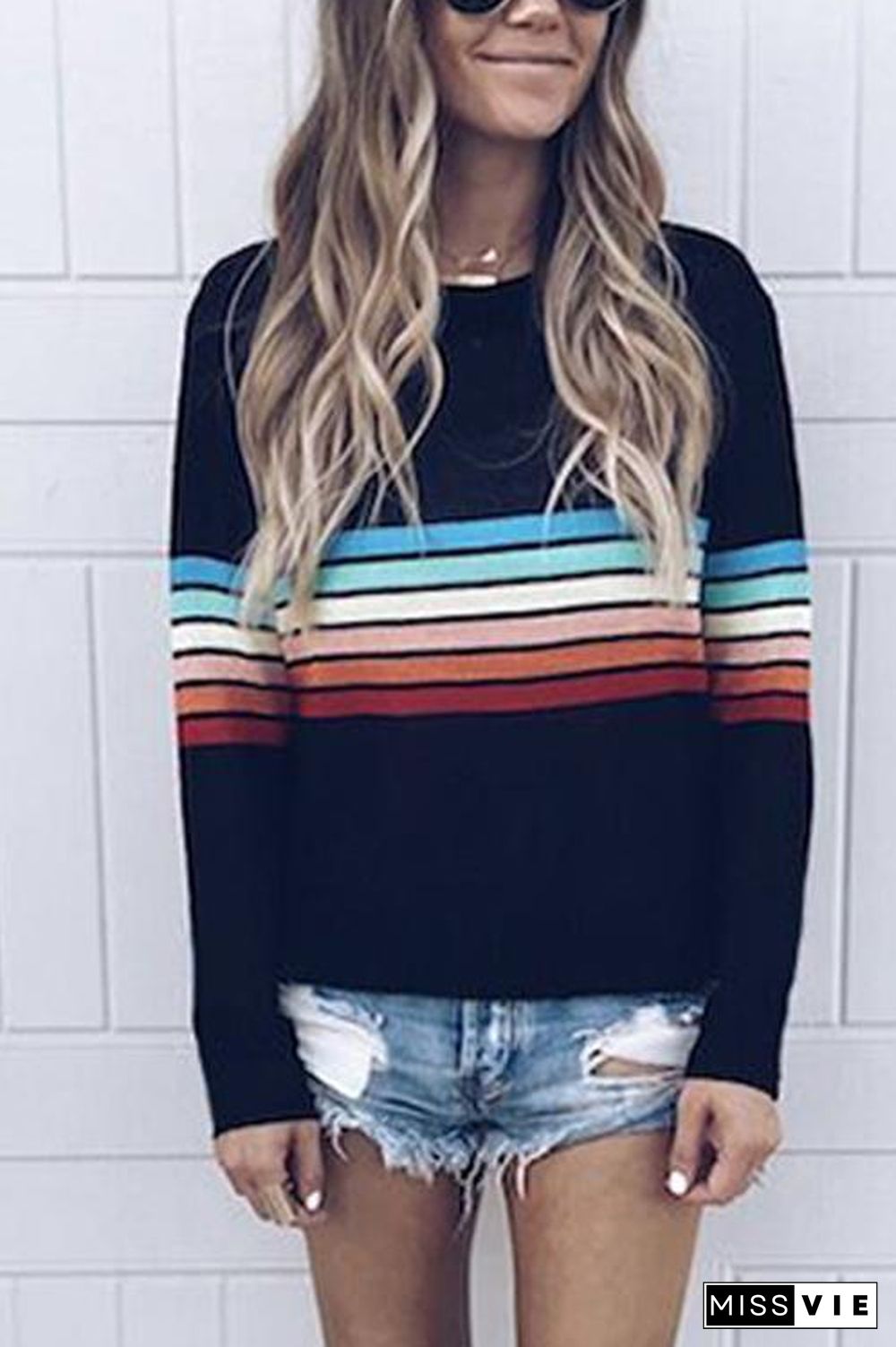 Hot Rainbow Striped Shirt