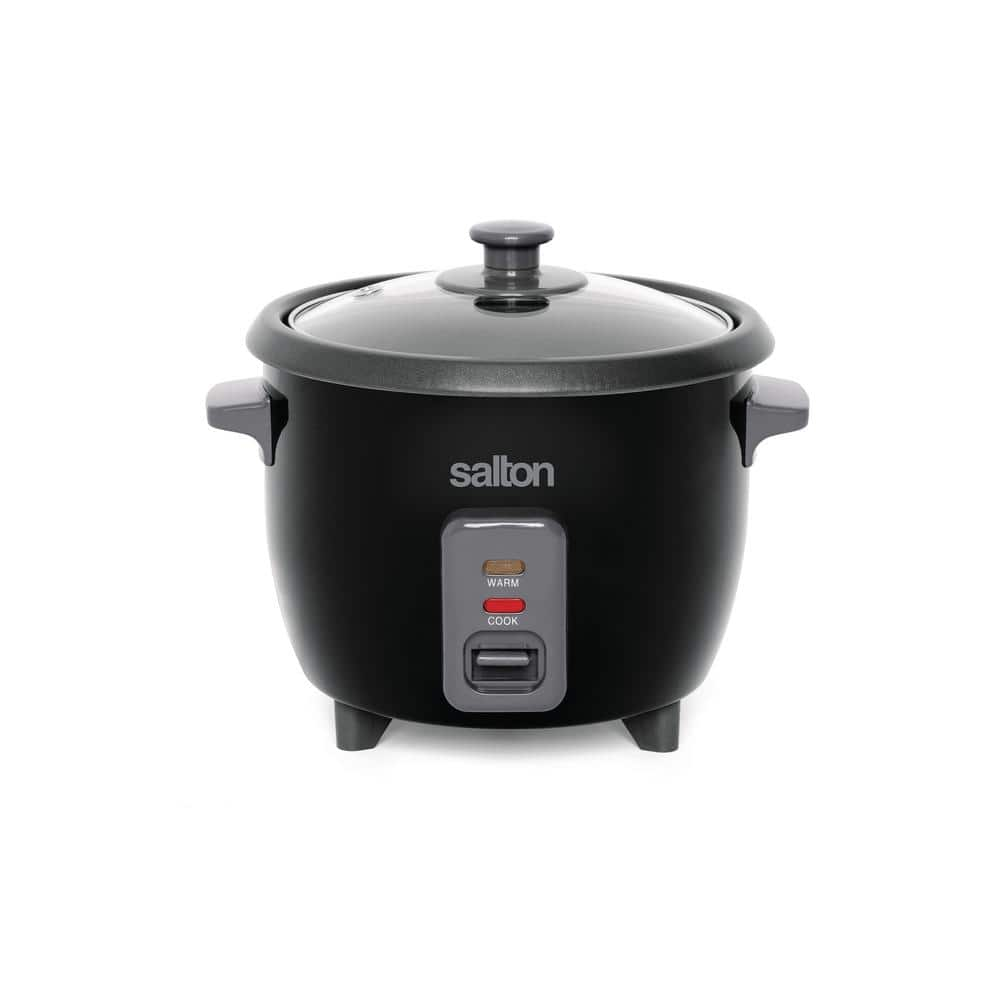 Salton 6-Cup Black Automatic Rice Cooker and Steamer with Non-Stick Bowl RC1653