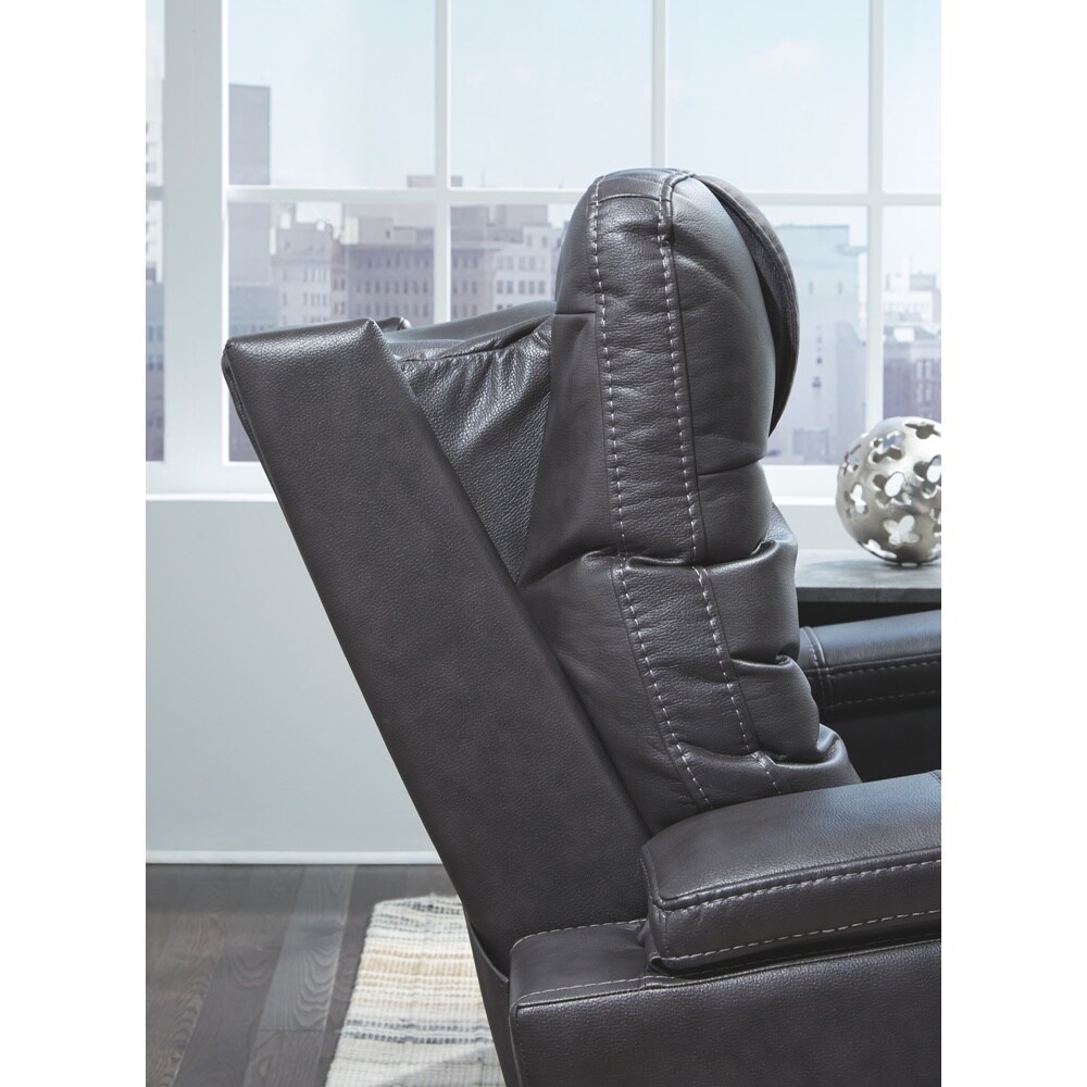 Signature Design by Ashley Gray Composer Power Recliner w/Adjustable Headrest