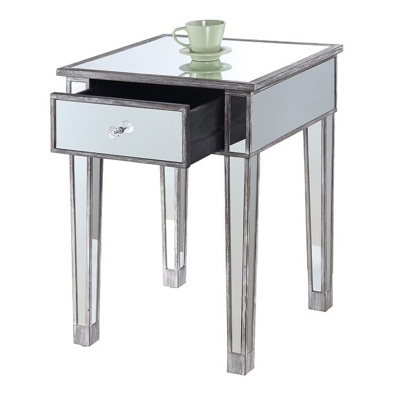 Silver Orchid Talmadge Mirrored 1 Drawer End Table