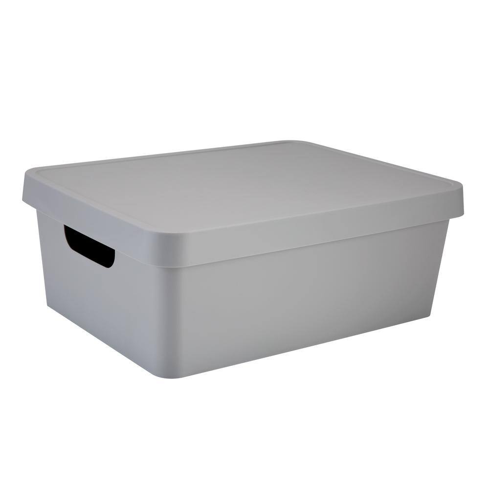 SIMPLIFY Medium Vinto Storage Box with Lid in Grey 25924-GREY