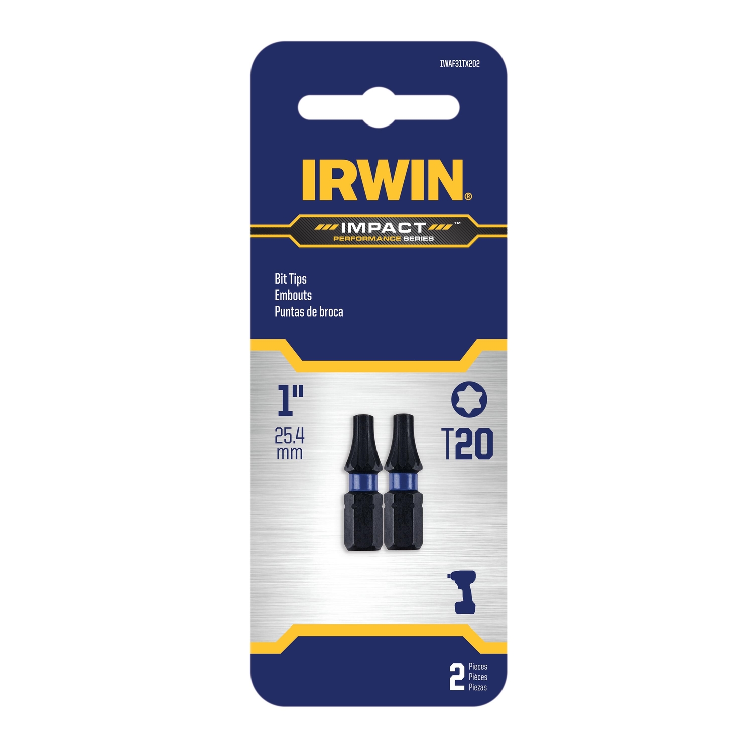 Irwin Impact Performance Series Torx T20 X 1 in. L Insert Bit Steel 2 pc