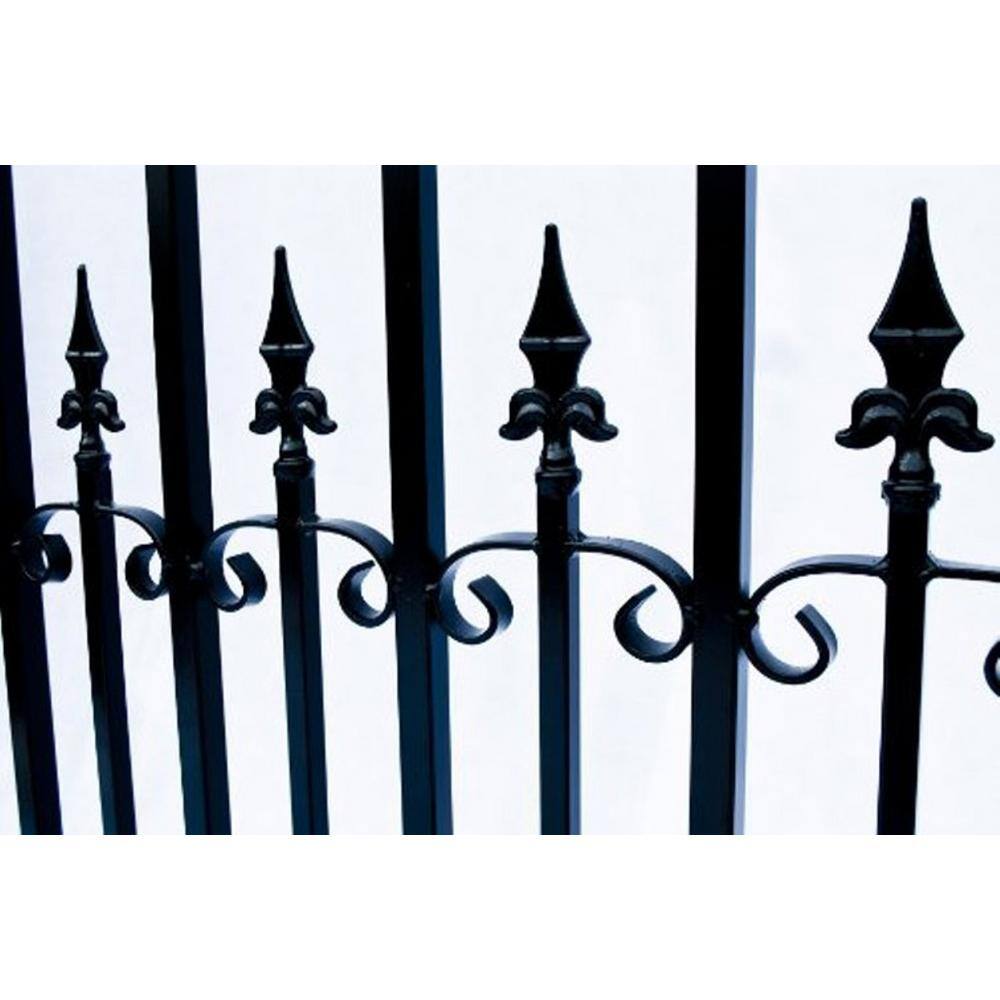 ALEKO Venice Style 18 ft. x 6 ft. Black Steel Dual Driveway Fence Gate DG18VEND-HD