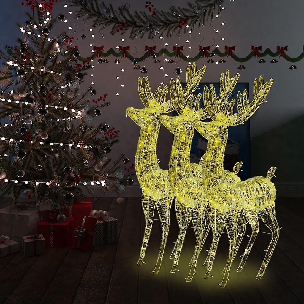 Vidaxl Xxl Acrylic Christmas Reindeers 250 Led 3 Pcs 70.9