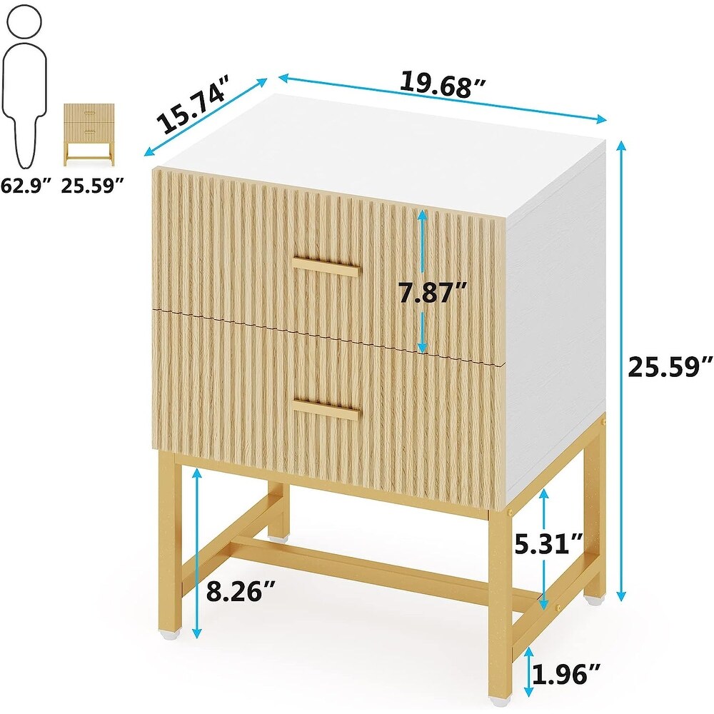 2 Drawer Nightstand  Modern Night Stands Bed Side Table