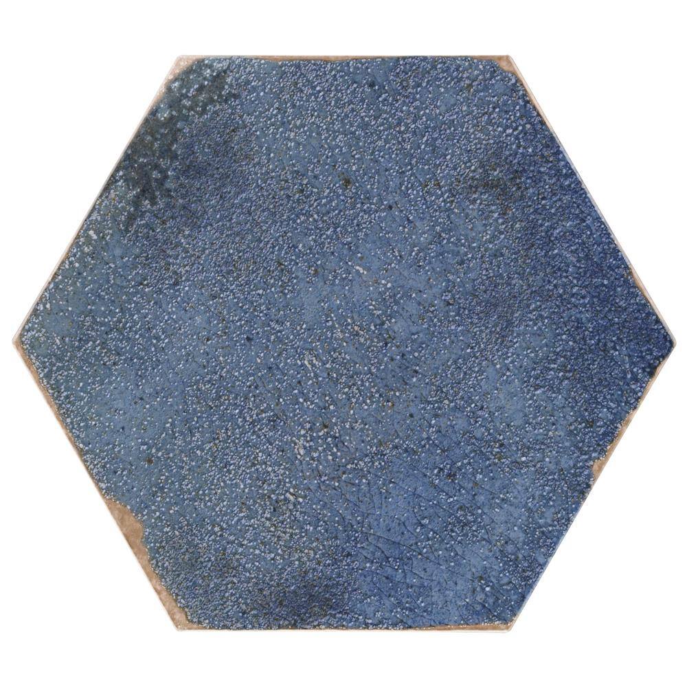 Ivy Hill Tile Mandalay Hex Blue 9.13 in. x 10.51 in. Polished Porcelain Floor and Wall Tile (8.07 sq. ft.Case) EXT3RD107680