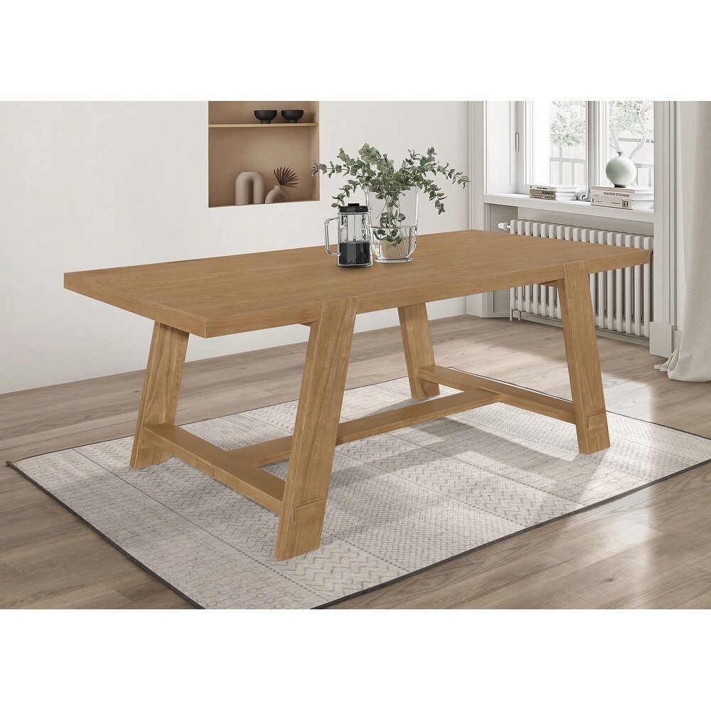 Gavilon Brown Rectangular Trestle Base Dining Table