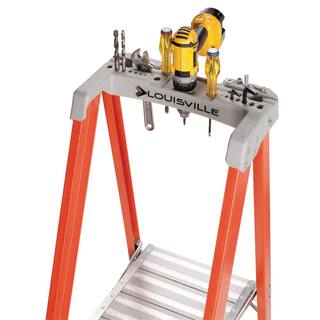 Louisville Ladder 4 ft. Fiberglass Pinnacle Platform Ladder (10.4 ft. Reach) 300 lbs. Load Capacity Type IA Duty Rating FXP1704