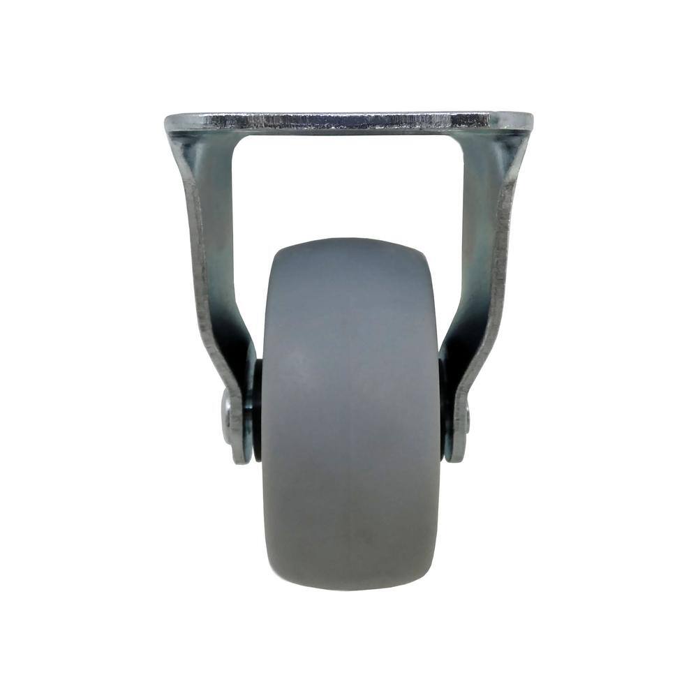 Everbilt 2 in. Gray Rubber Like TPR and Steel Rigid Plate Caster with 90 lbs. Load Rating 4033245EB