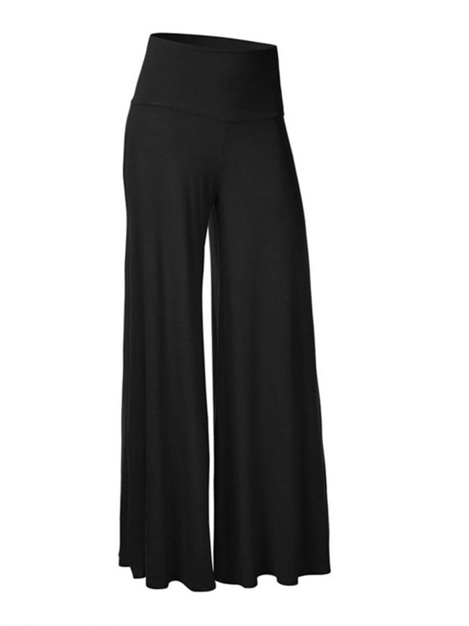 Casual Solid Color Wide Leg Pants
