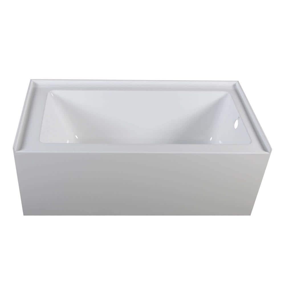 FINE FIXTURES 60 in x 32 in Acrylic Right Drain Rectangular Apron Front NonWhirlpool Bathtub in White