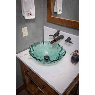 Eden Bath Free Form Wave Glass Vessel Sink in Green EB_GS53