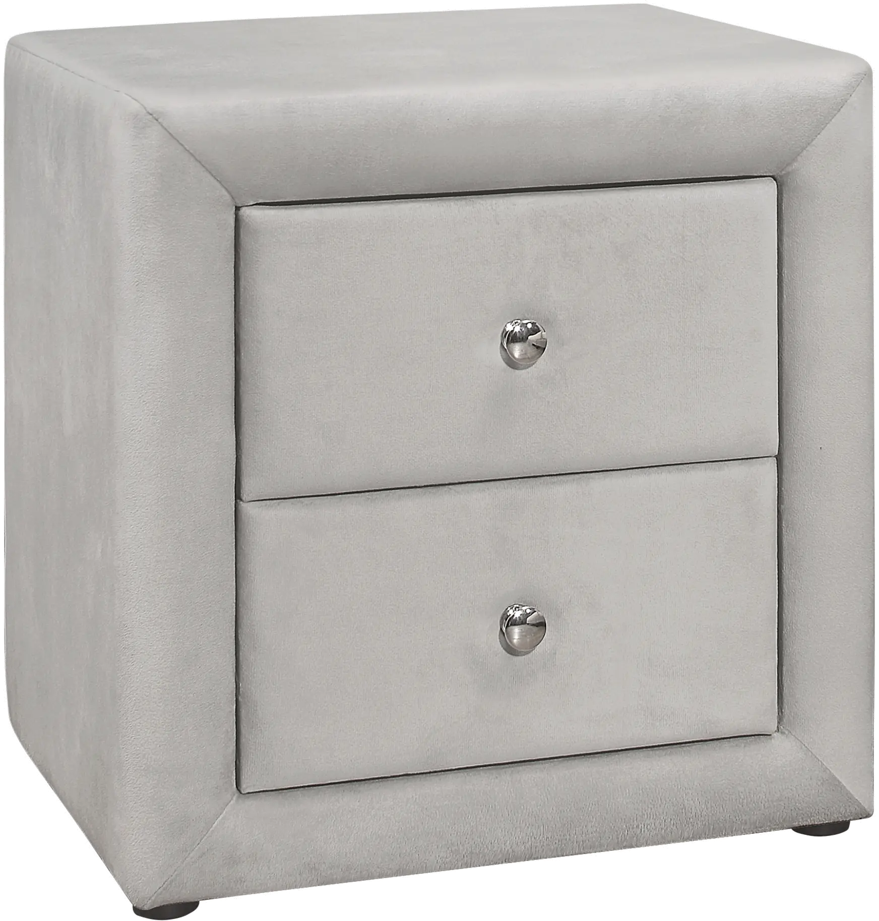 Felina Beige Velvet 2 Drawer Nightstand