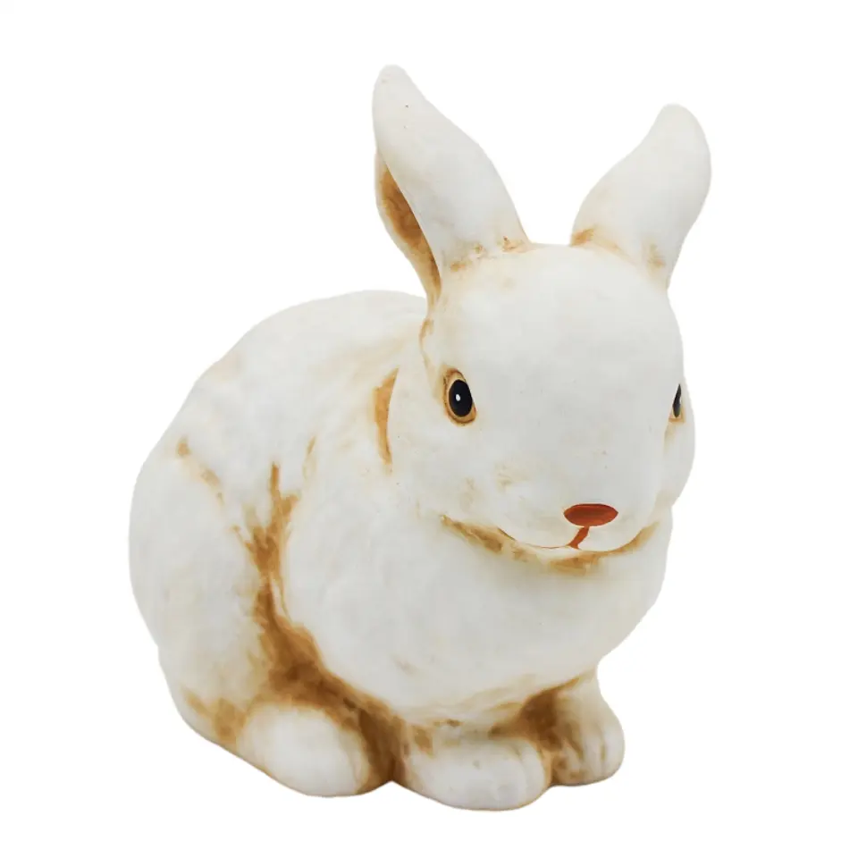 garden supplies Wholesales Custom Ceramic Cute lovely bunny rabbit figurine statue Animal Garden ornament Deco