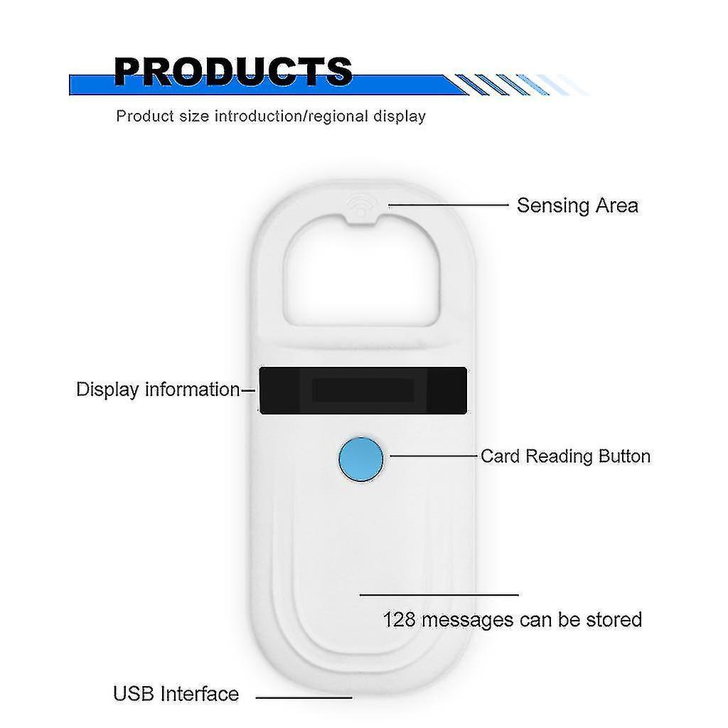 Microchip Reader Scanner Animal Handheld Pet Id Scanner Rechargeable Chip